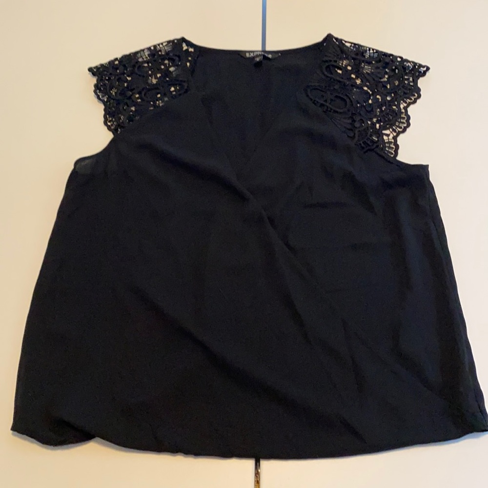 Express Black Lace Shoulder Tank Top